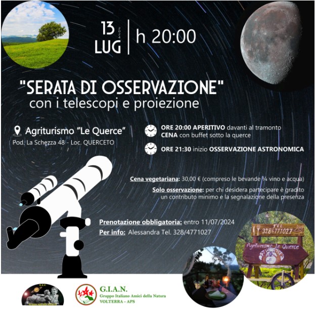 Serata di osservazione - con telescopi e proiezione